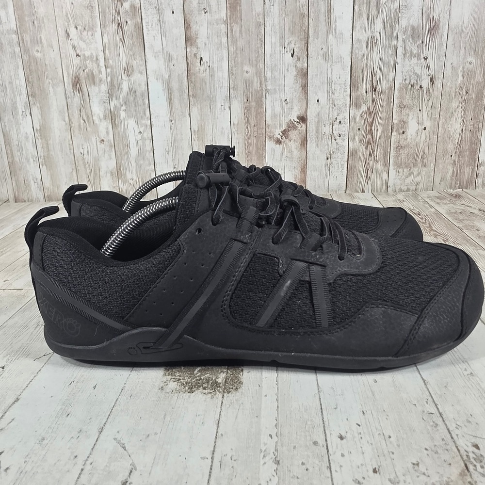 Xero Shoes Prio Mens 11.5 Black Barefoot Minimalist Running Training Sneakers